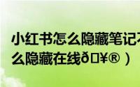 小红书怎么隐藏笔记不让别人看到（小红书怎么隐藏在线
