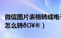 微信图片表格转成电子表格（微信图片转表格怎么转