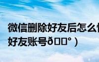 微信删除好友后怎么恢复好友（微信在哪删除好友账号