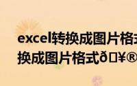 excel转换成图片格式（怎样把excel表格转换成图片格式