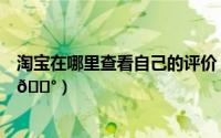 淘宝在哪里查看自己的评价（淘宝如何查看自己的购买评价