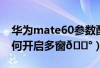 华为mate60参数配置详细（华为mate60如何开启多窗