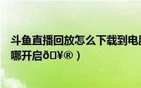 斗鱼直播回放怎么下载到电脑（斗鱼直播伴侣录制倒计时在哪开启