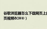 谷歌浏览器怎么下载网页上的视频（谷歌浏览器如何保存网页视频