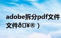 adobe拆分pdf文件（金山PDF怎么拆分pdf文件