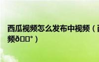 西瓜视频怎么发布中视频（西瓜视频怎么删除自己发布的视频