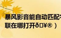 暴风影音能自动匹配字幕吗（暴风影音字幕关联在哪打开