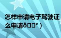 怎样申请电子驾驶证（手机申请电子驾驶证怎么申请