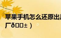 苹果手机怎么还原出厂（苹果手机在哪还原出厂