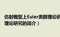 仿射概型上Euler类群理论研究（关于仿射概型上Euler类群理论研究的简介）