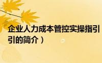 企业人力成本管控实操指引（关于企业人力成本管控实操指引的简介）