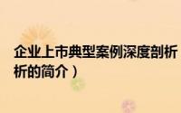 企业上市典型案例深度剖析（关于企业上市典型案例深度剖析的简介）