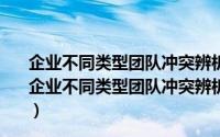 企业不同类型团队冲突辨析及其冲突管理有效性研究（关于企业不同类型团队冲突辨析及其冲突管理有效性研究的简介）