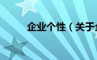 企业个性（关于企业个性的简介）