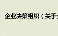 企业决策组织（关于企业决策组织的简介）