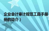 企业会计审计规范工具手册（关于企业会计审计规范工具手册的简介）