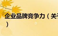 企业品牌竞争力（关于企业品牌竞争力的简介）