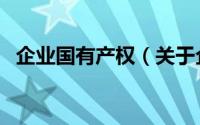 企业国有产权（关于企业国有产权的简介）