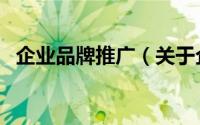 企业品牌推广（关于企业品牌推广的简介）