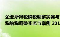 企业所得税纳税调整实务与案例 2019年版（关于企业所得税纳税调整实务与案例 2019年版的简介）