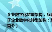 企业数字化转型架构：互联网+时代的创新技术与实践（关于企业数字化转型架构：互联网+时代的创新技术与实践的简介）