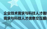 企业技术需求与科技人才信息交互服务平台（关于企业技术需求与科技人才信息交互服务平台的简介）