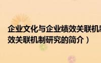 企业文化与企业绩效关联机制研究（关于企业文化与企业绩效关联机制研究的简介）