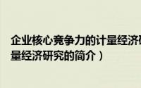 企业核心竞争力的计量经济研究（关于企业核心竞争力的计量经济研究的简介）