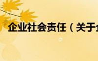 企业社会责任（关于企业社会责任的简介）