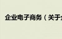 企业电子商务（关于企业电子商务的简介）