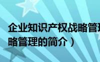 企业知识产权战略管理（关于企业知识产权战略管理的简介）
