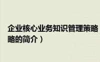 企业核心业务知识管理策略（关于企业核心业务知识管理策略的简介）