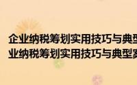 企业纳税筹划实用技巧与典型案例分析：2021年版（关于企业纳税筹划实用技巧与典型案例分析：2021年版的简介）