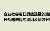 企业社会责任战略选择的动因及绩效分析（关于企业社会责任战略选择的动因及绩效分析的简介）