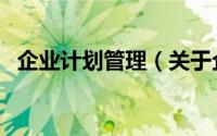 企业计划管理（关于企业计划管理的简介）