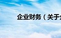 企业财务（关于企业财务的简介）
