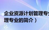 企业资源计划管理专业（关于企业资源计划管理专业的简介）