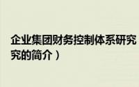 企业集团财务控制体系研究（关于企业集团财务控制体系研究的简介）