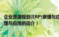 企业资源规划(ERP)原理与应用（关于企业资源规划(ERP)原理与应用的简介）