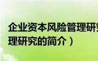 企业资本风险管理研究（关于企业资本风险管理研究的简介）
