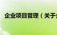 企业项目管理（关于企业项目管理的简介）