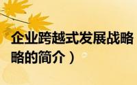 企业跨越式发展战略（关于企业跨越式发展战略的简介）