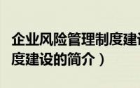 企业风险管理制度建设（关于企业风险管理制度建设的简介）