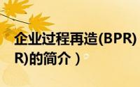 企业过程再造(BPR)（关于企业过程再造(BPR)的简介）