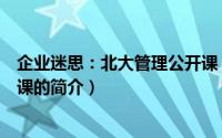 企业迷思：北大管理公开课（关于企业迷思：北大管理公开课的简介）
