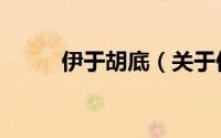 伊于胡底（关于伊于胡底的简介）
