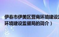 伊春市伊美区营商环境建设监督局（关于伊春市伊美区营商环境建设监督局的简介）