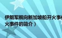伊朗军舰向新加坡船开火事件（关于伊朗军舰向新加坡船开火事件的简介）