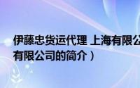 伊藤忠货运代理 上海有限公司（关于伊藤忠货运代理 上海有限公司的简介）