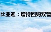 比亚迪：增持回购双管齐下彰显长足发展信心